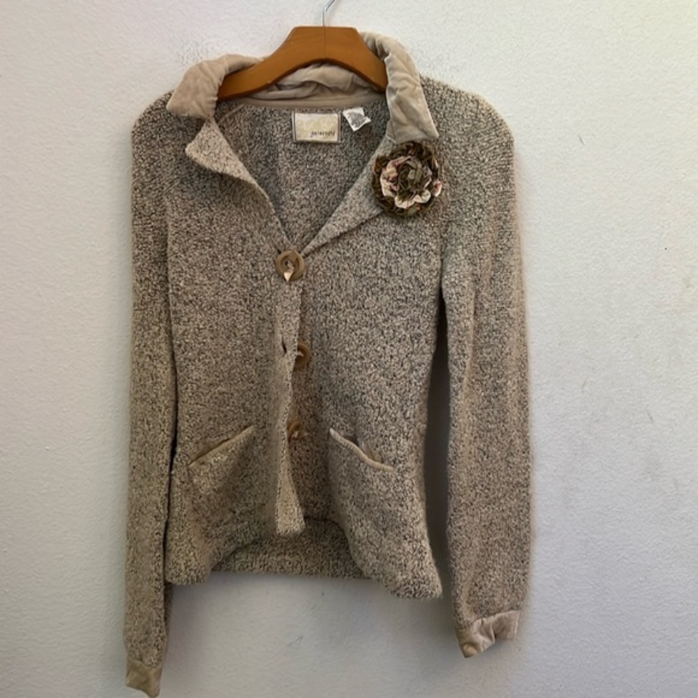 GUINEVERE ANTHROPOLOGIE BEIGE JACKET SIZE LARGE (S4)
